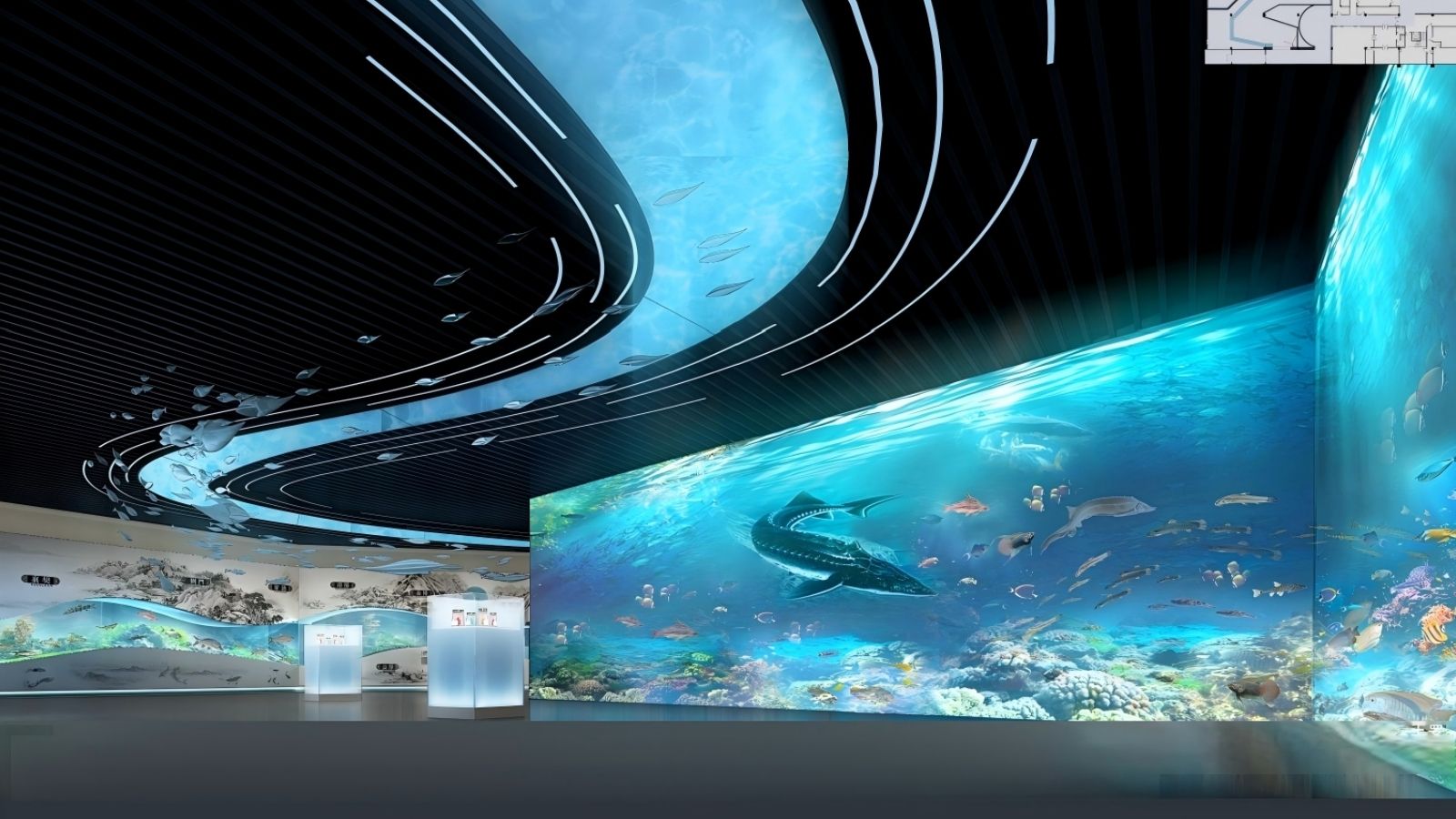 Sala de exposiciones del Centro de Conservación de Peces Raros y Endémicos de las Tres Gargantas del Río Yangtsé
   